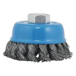 CUP BRUSH STEEL WIRE, KNOTTED 65MM x M14 IMPA 592075
