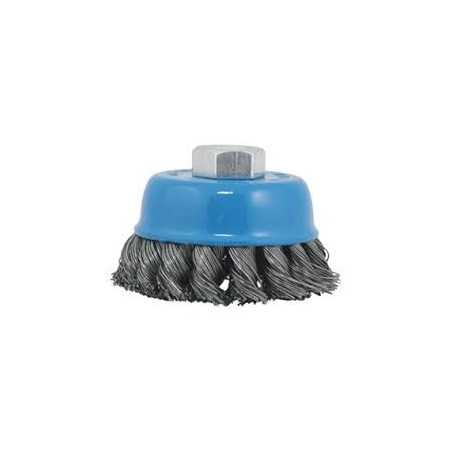 CUP BRUSH STEEL WIRE, KNOTTED 65MM x M14 IMPA 592075