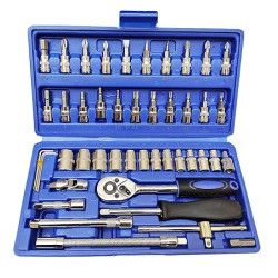 SOCKET WRENCH SET 6.35MM/SQ 4-14MM 12 SOCKET/TOOL 1800M IMPA CODE 610110